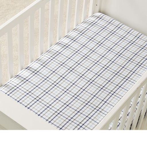 Pottery Barn baby Tattersail Plaid Organic Crib Fitted Sheet