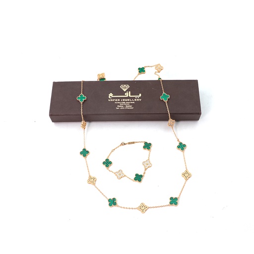 Bracelet + neckpiece green Gift set