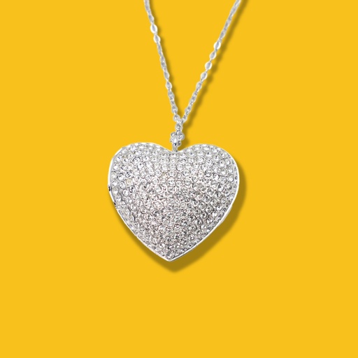 Swarovski Medium Heart Necklace White