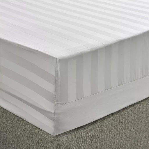 525 Thread count Supreme Luxury Satin Stripe Fitted Sheet Pima Cotton 120 x 200 x 33 cm