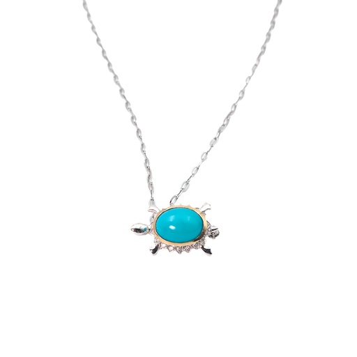 Collar Blue Stone Turtle Necklace