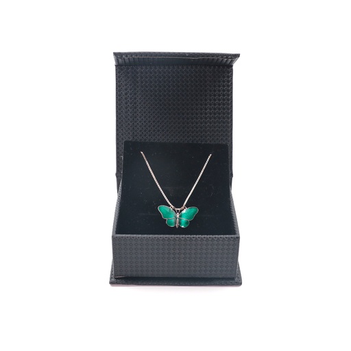 Butterfly Charm Necklace, Elegant Green Butterfly Necklace