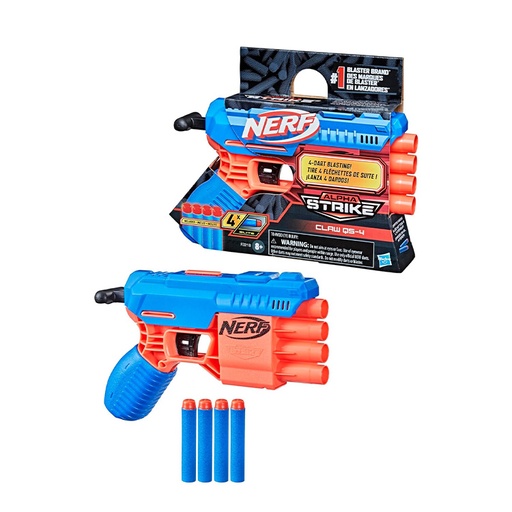 NERF Alpha Strike Claw QS-4 Dart Blaster Play Weapons