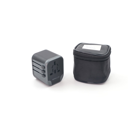 Totulife Dual USB Universal Travel Adapter Black