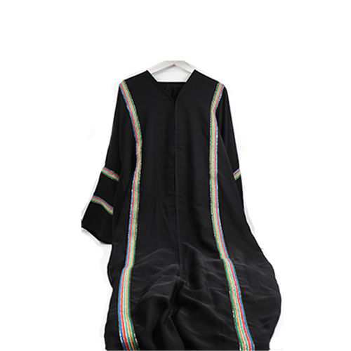 Abaya Al Faras With beautiful Rainbow Line