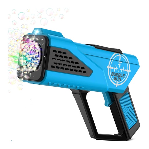 Bubble Gun - Bubble Machine for Kids - Bubble Blower with 8-Hole & LED Light