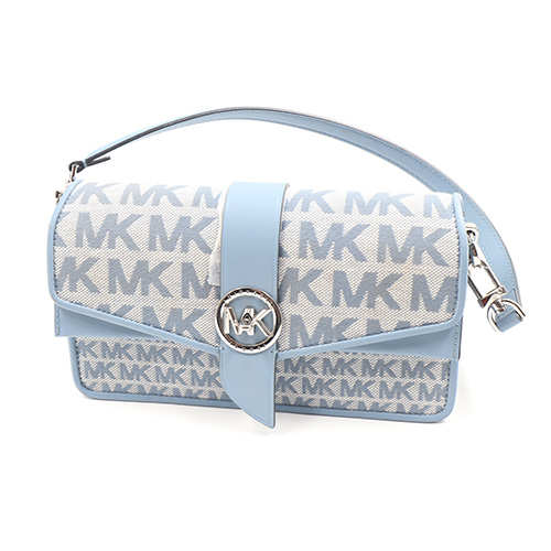 Michael Kors Greenwich Logo-pattern detail shoulder bag Blue White