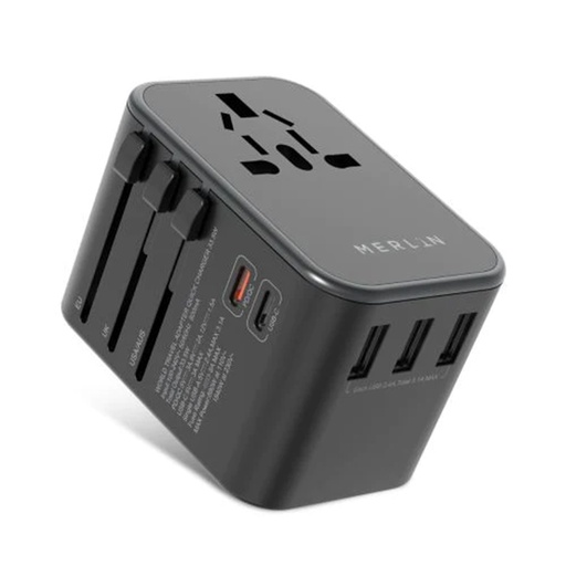 MERLIN World Adapter PD+C 2TYPE-C+3USB+8HOLES SOCKET