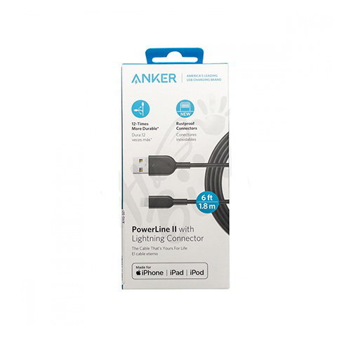 Anker PowerLine II  Made For Iphone Ipad Ipod, 1.8 Meter