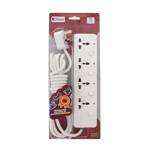 Sirocco 4 Way Extension Socket W2904S 5 Meters