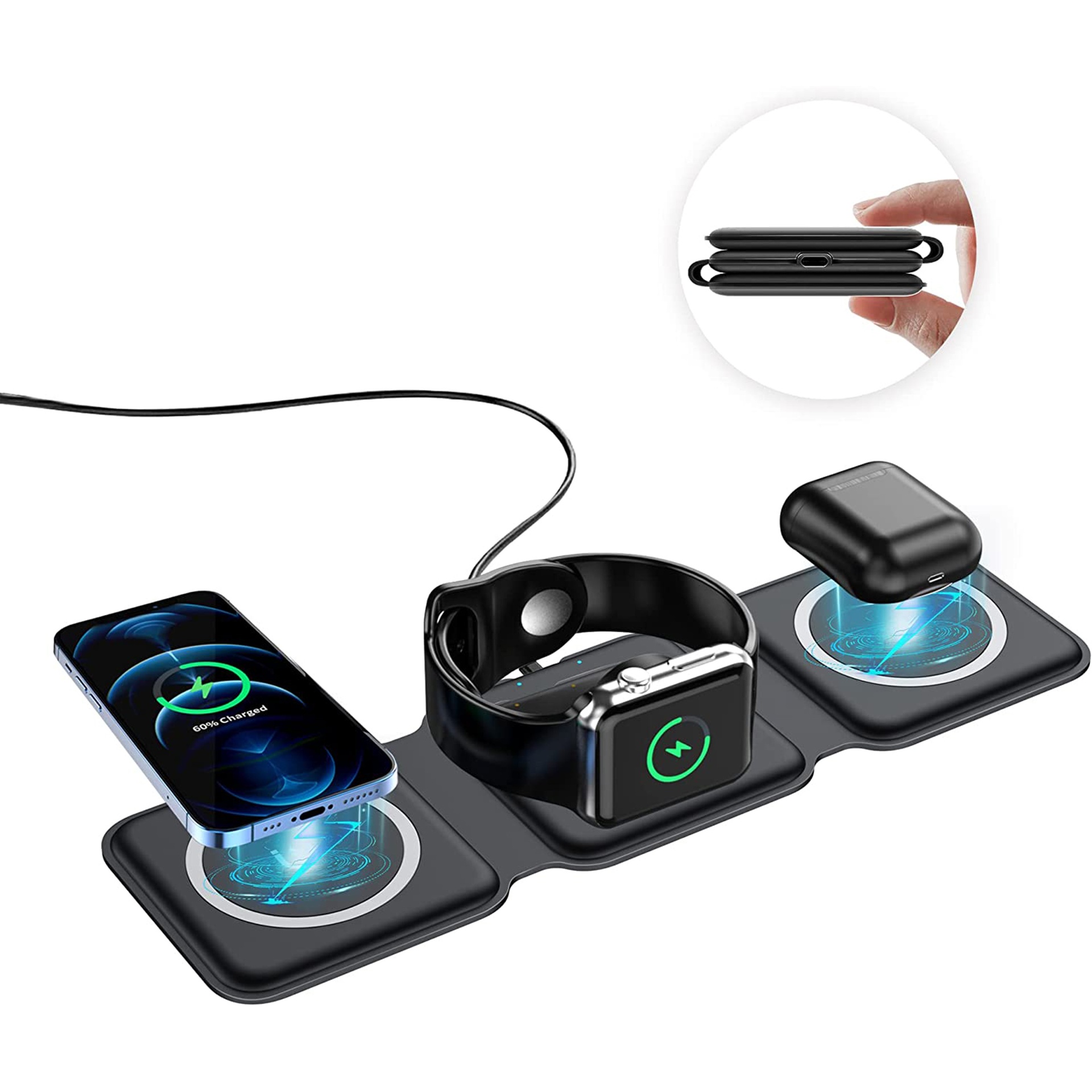 Auction For 3 in 1 Magnetic Wireless Charger For apple devices