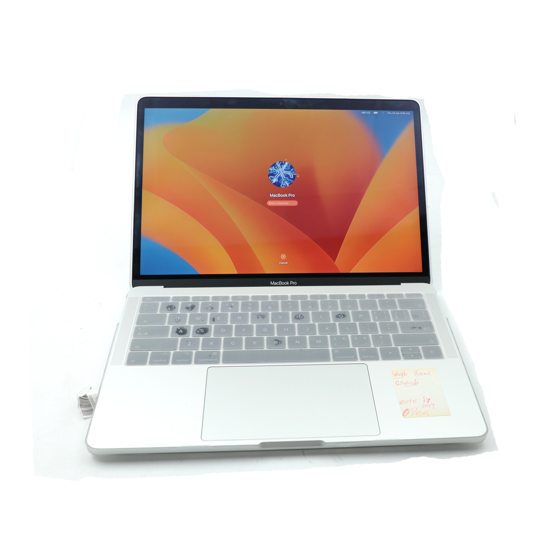 Auction For Macbook Pro 16 gb  256 gb i7 Dual Core 2017 13.3 Inch 2560x1600 Display +Protection Cover ** Password 1234**