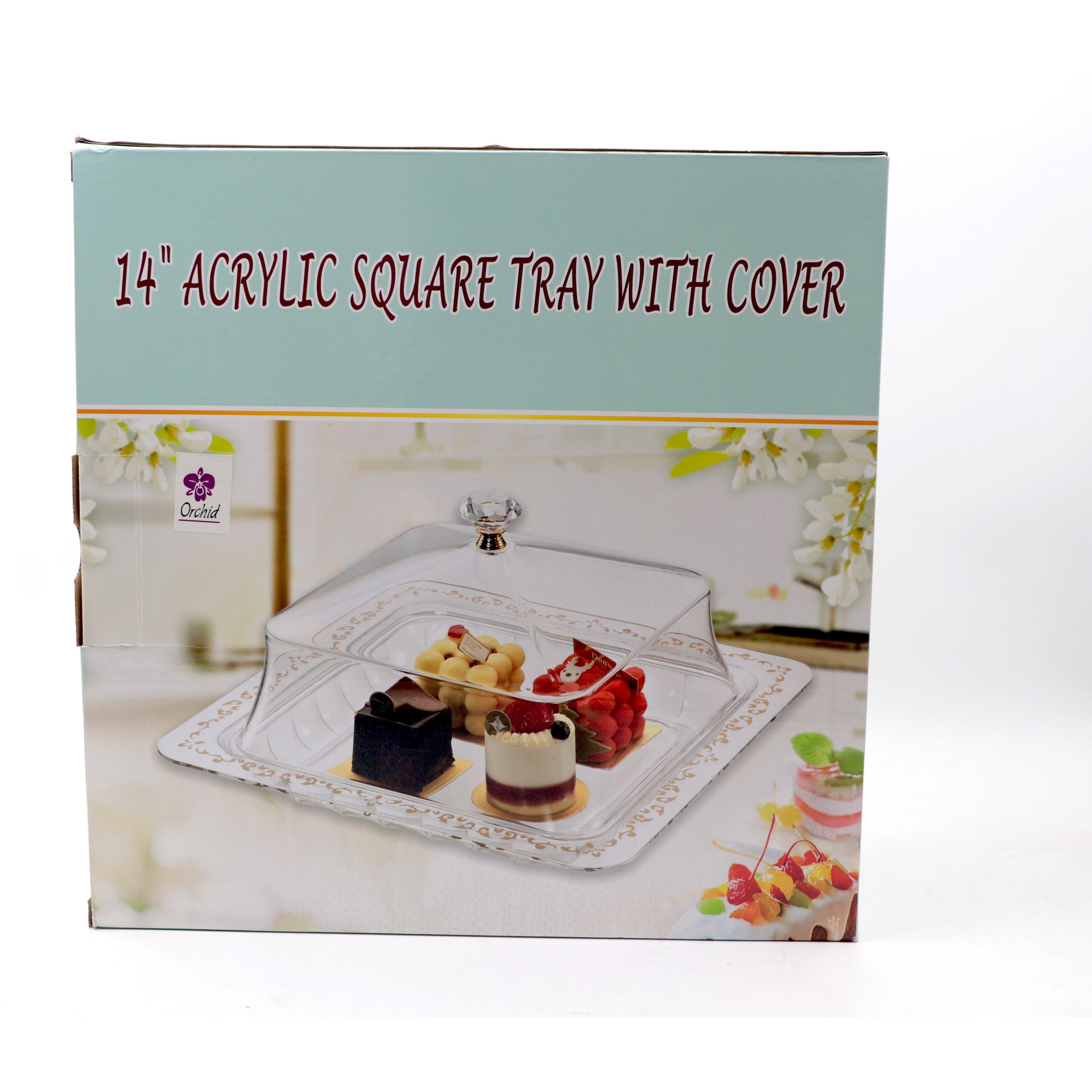 Auction For 14 -- Acrylic Round Tray With Cover