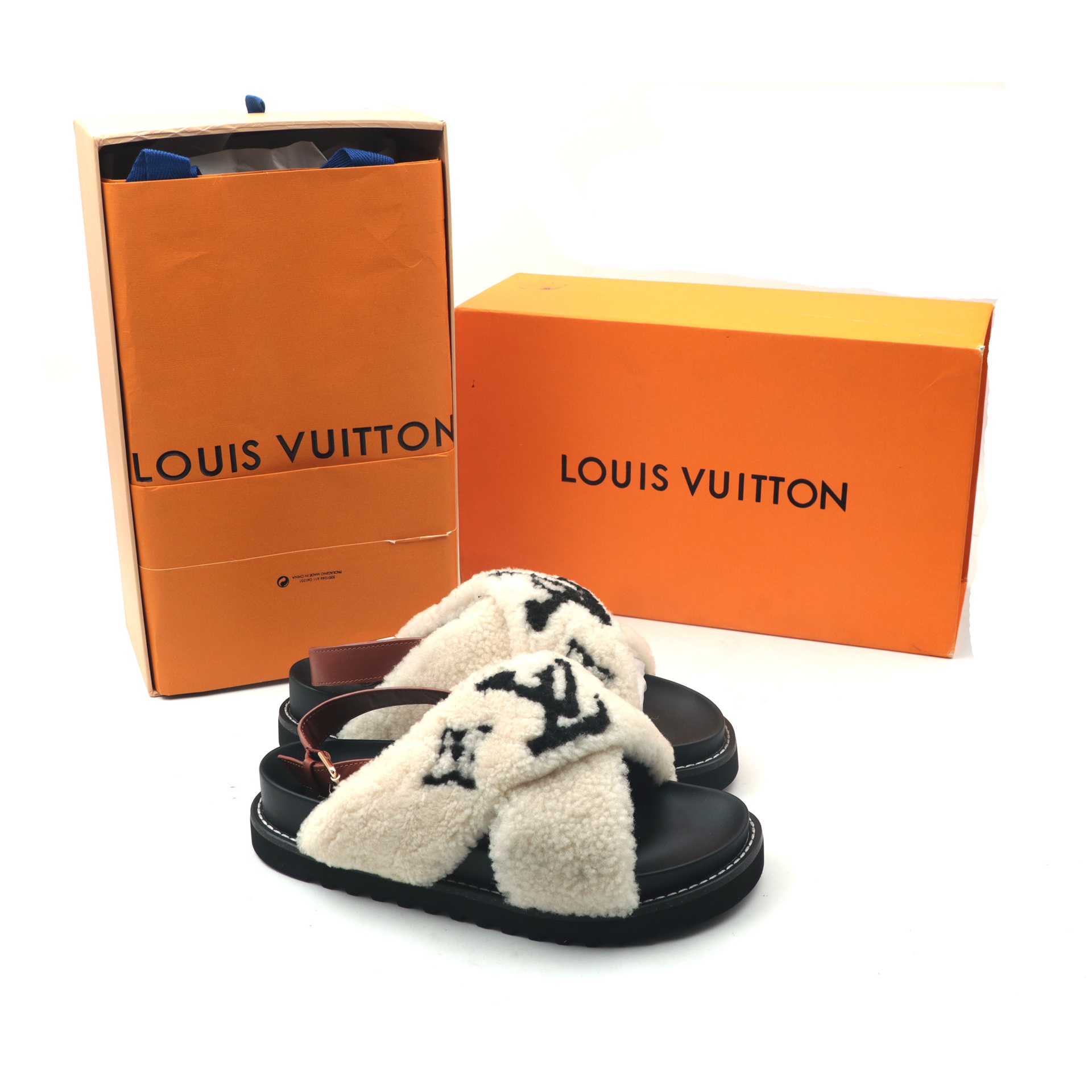 Auction For LV Louis Vuitton Style No:V618-2 Colour Beige/ Black Size: 38