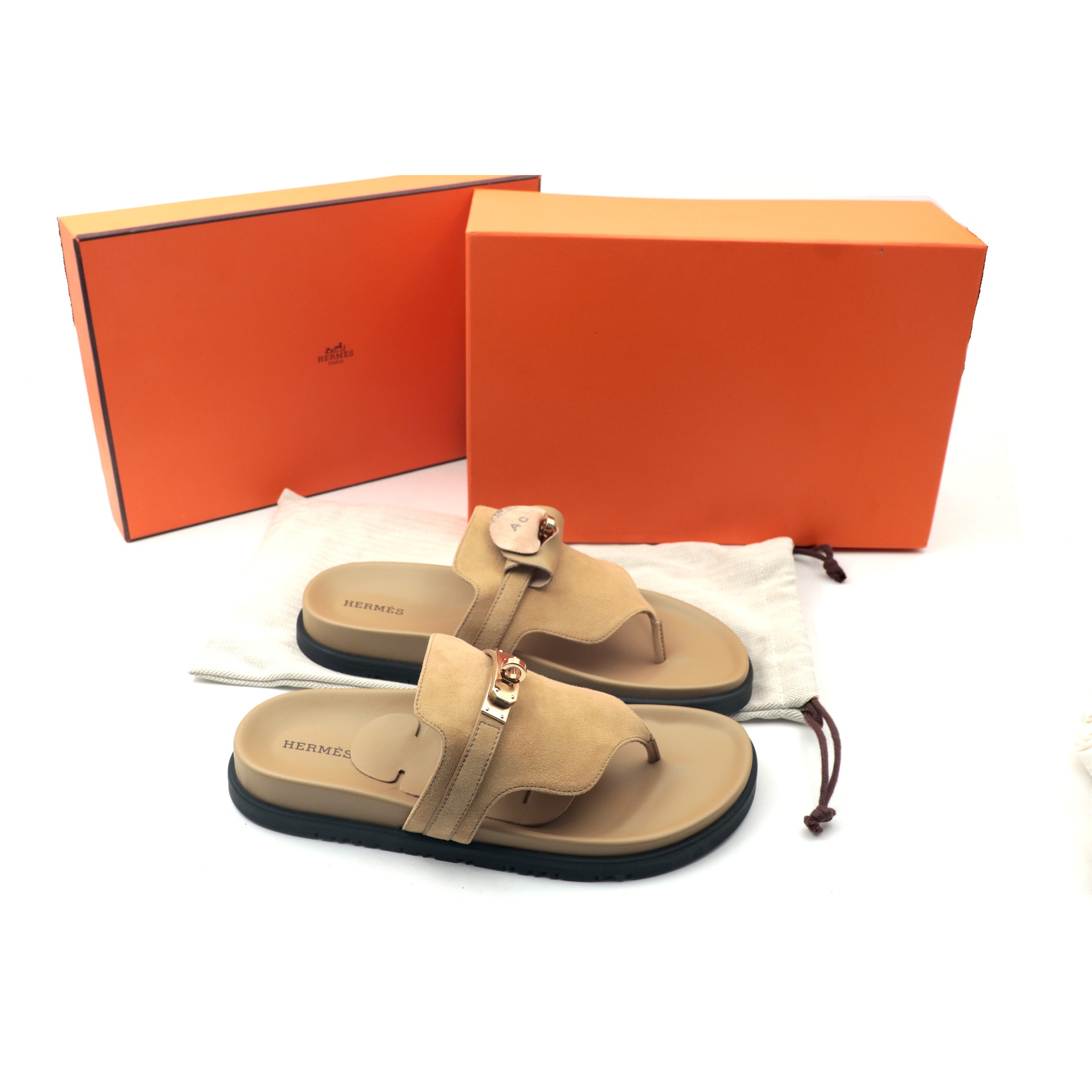 Auction For Hermes Sandals RG231071Z, 380 2310 Size Made In Italy